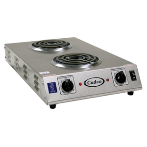 Cadco CDR-1TFB 13-1/2"W Double Space Saver Electric Hot Plate