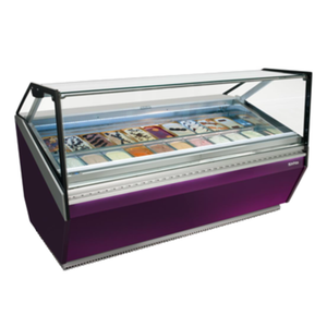 Vitrine de présentation à glace Infrico IDC-VCB24H de 220 cm de large, 24 bacs