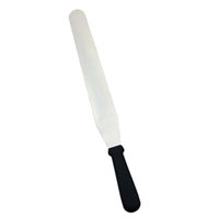 Alt Tag: Omcan 80000 Professional Stainless Steel Baker's Decorating Spatula Wooden Handle, stainless steel icing spatula for cake frosting