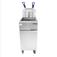 CookRite ATFS-50-NG 50 lb. Natural Gas Commercial Fryer With Baskets And Stainless Steel Design