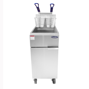CookRite ATFS-50-NG 50 lb. Natural Gas Commercial Fryer With Baskets And Stainless Steel Design