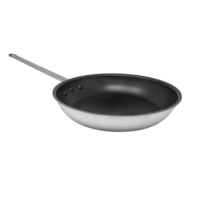 Omcan 43338 Non-Stick Stainless Steel Commercial Fry Pan With A Generous 12-Inch Cooking Surface