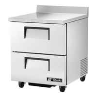 Comptoir-réfrigérateur de travail à deux tiroirs True TWT-27D-2-HC de 27 pouces