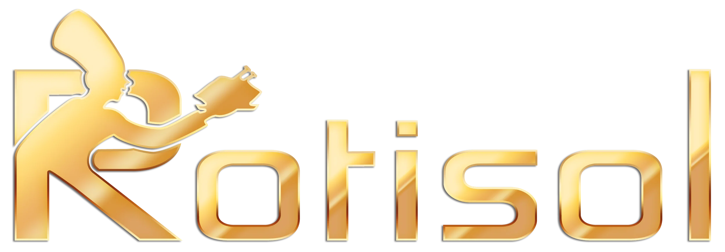Gold 'Rotisol' logo on a white background