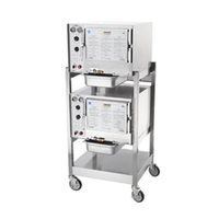 AccuTemp S34803D110 DBL 6-Pan Electric Boilerless Floor Model Steamer