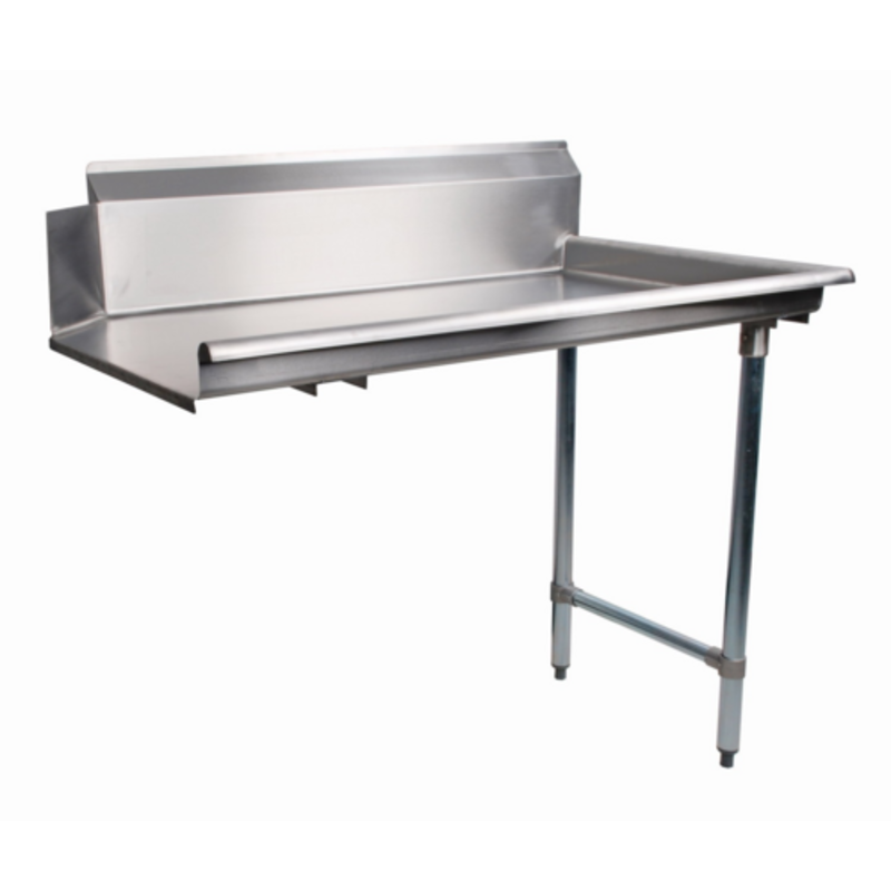 Omcan 47745 72-Inch Stainless Steel Clean Dish Table With Adjustable Legs And Back Splash.