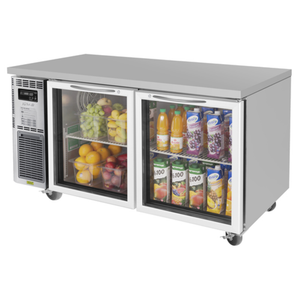 Réfrigérateur sous-comptoir Turbo Air JUR-60-G-N de 150 cm de large avec portes vitrées