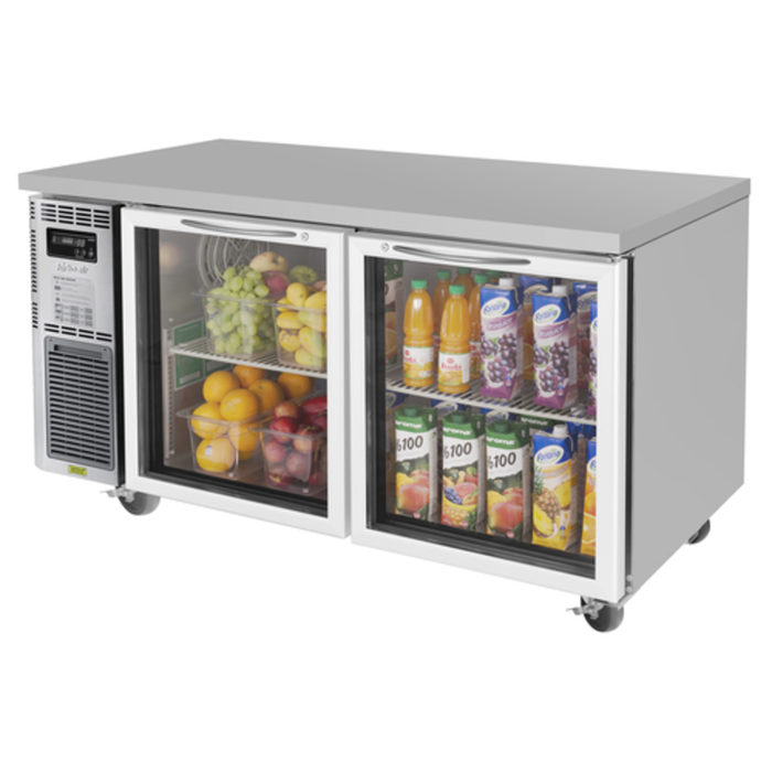 Réfrigérateur sous-comptoir Turbo Air JUR-60-G-N de 150 cm de large avec portes vitrées