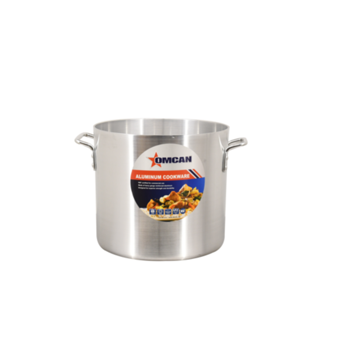 Omcan 43369 Stainless Steel Stock Pot with Lid 21 Qt. commercial kitchen 21-quart stock pot with side handles