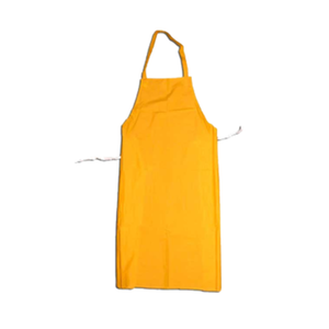 Omcan 13580 Taille standard Taille ajustable Tablier en coton en polyester blanc, tablier à cuvette avec boucle de cou et attaches à la taille, vue de face