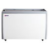 Omcan 46495 60-inch Ice Cream Display Chest Freezer Flat Top with sleek design and flat glass top for showcasing frozen novelties.