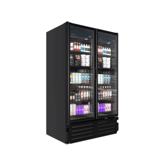 Imbera VRD43 BB 54-1/4"W Two Door Glass Merchandiser Refrigerator
