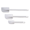 14-Inch Rubber Spatula Scraper and Two Smaller Plastic Handle Scrapers for Kitchen Use