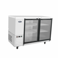 Atosa MBB48GGR 48" Two-Section Glass Door Refrigerated Back Bar Cooler