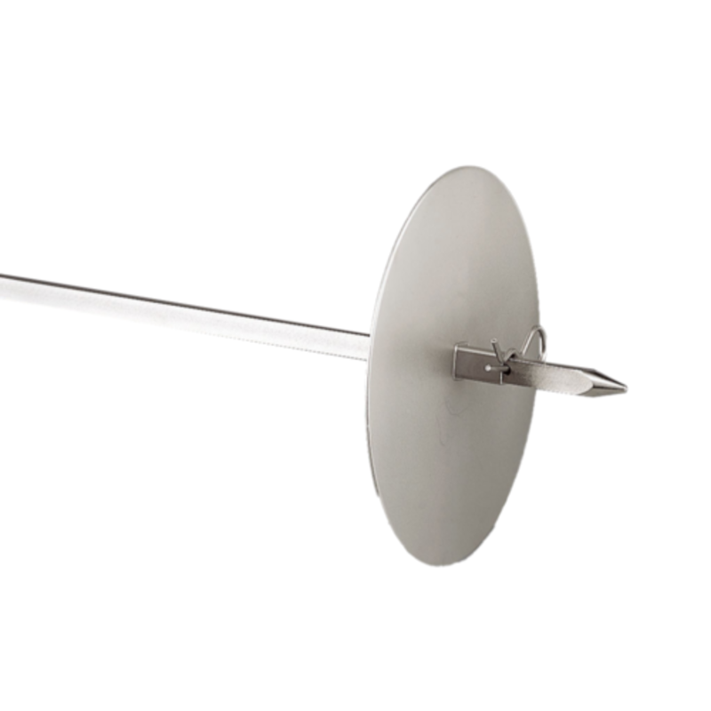 Alt Tag: Omcan 49067 Potis Spit Dish 5 7/8" (150 mm) stainless steel gyro spit plate accessory for vertical gas broiler