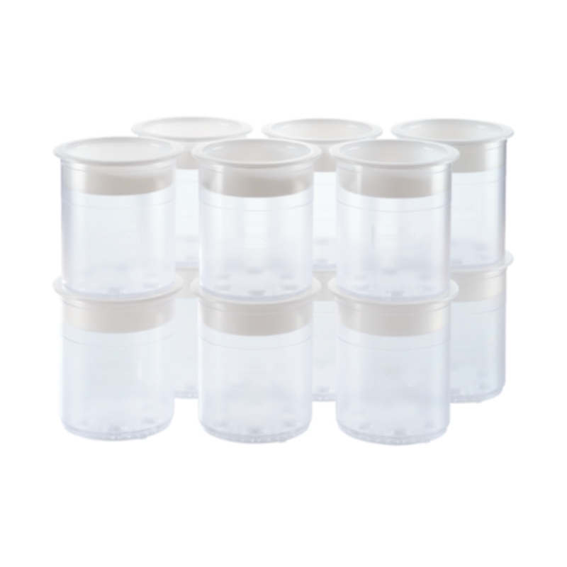 Balise alternative : Pacojet 46702 Pacojet Bécher pacotisant synthétique transparent avec couvercles – Ensemble de 12 béchers transparents de 1L avec couvercle