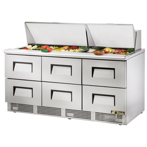 True TFP-72-30M-D-6-HC 72-1/8" Refrigerated Counter Sandwich Salad Unit