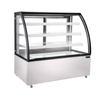 EFI Sales Ltd. NDCGCM-6056 Neutral Showcase Display Case with Curved Glass and Shelves for Elegant Product Presentation