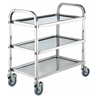 Chariot de desserte à 3 niveaux en acier inoxydable OMCAN 47151 Capacité de 240 kg