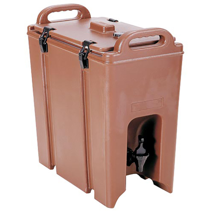 Omcan 80902 5 US Gallons Insulated Heavy-Duty Beverage Dispenser for Catering Events brown insulated dispenser with spigot