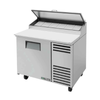 44-Inch Refrigerated Pizza Prep Table With Open Lid And Stainless Steel Design For Commercial Kitchens