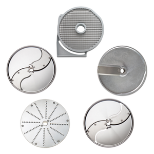 Dito Sama Food Processor Disc Set including shredding and grating plates designed for commercial kitchen use.