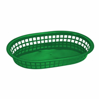 Omcan 80354 10.75" x 7.25" Oval Fast Food Platter Basket, Green