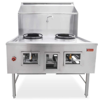 Cuisinière à wok commerciale Omcan 47726 à gaz naturel deux chambres de 48 po