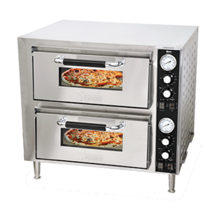 OMCAN 39580 27.18"W Double Chamber Electric Deck Pizza Oven