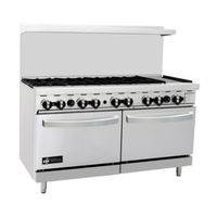 EFI RCTRS-8B-12G-N 60 Inch Commercial Natural Gas Griddle Range With 8 Burners And 2 Ovens