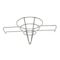 Alt Tag: Omcan 80386 Stainless Steel Fryer Filter Cone Holder Rack Durable Draining stainless steel fryer oil filter cone holder rack