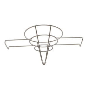 Alt Tag: Omcan 80386 Stainless Steel Fryer Filter Cone Holder Rack Durable Draining stainless steel fryer oil filter cone holder rack
