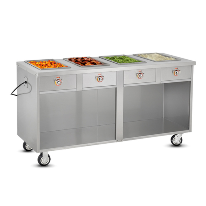 FWE HLC-4W6-1-DRN 68.75" 4-Well Electric Hot Food Serving Counter
