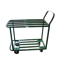 Omcan 31433 Heavy-Duty Steel Stocking Cart 599.75 lbs Capacity welded steel utility stock cart with two shelves and caster wheels