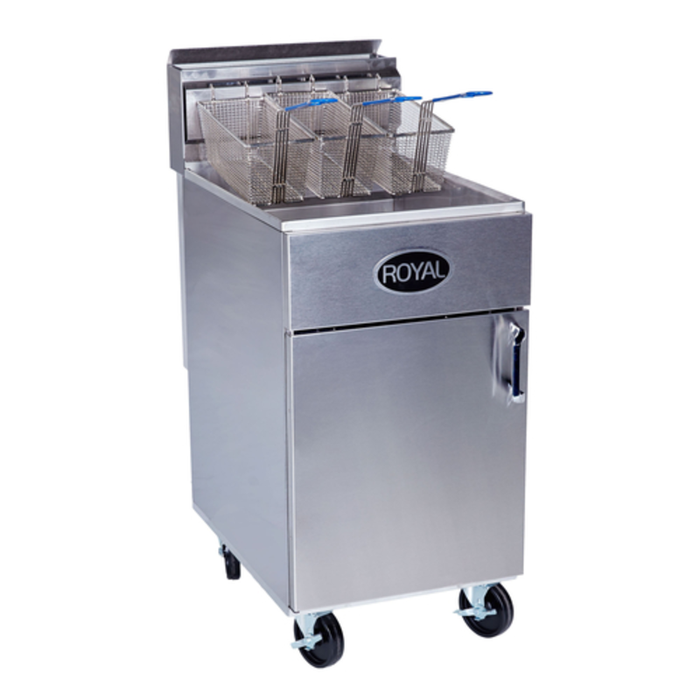 Royal RFT-60 60 lb. Gas Floor Model Tube-Fired Fryer