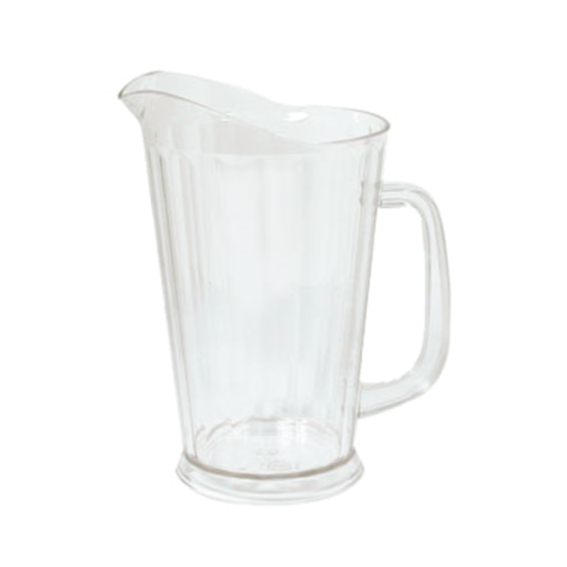 Break-Resistant SAN Plastic Pitcher, 60 oz., Clear, Tapered Design for Beverage Service, Durable and High-Visibility