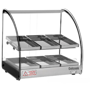 Celcook CHD2-24ACL 24.4" Heated Countertop Display Case 8 Trays