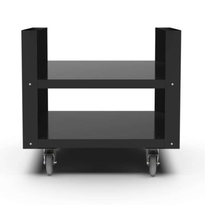 Alt Tag: Omcan 59329 Trento Alfa Black Stand for Zeno Series 4 for item #59331 black oven stand with casters