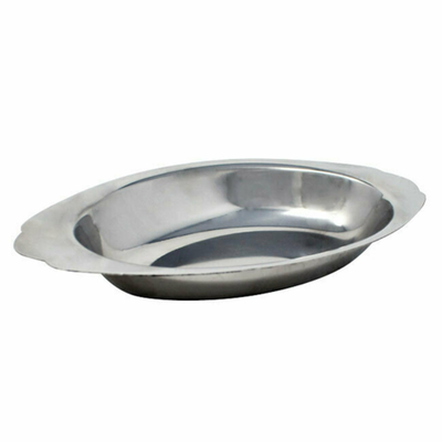 Omcan 80799 16.5 fl. oz. Stainless Steel Au Gratin Dish with Handle