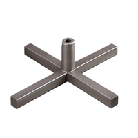 Omcan 49076 Potis Reinforced Cross Handle Skewer Preparation Stand stainless steel cross base for vertical gyro broiler