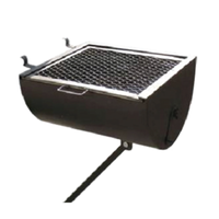 Alt Tag: Omcan 23555 18-Inch Attachable Side BBQ Grill for Outdoor Ovens side-mounted grill attachment with grate for wood-burning oven