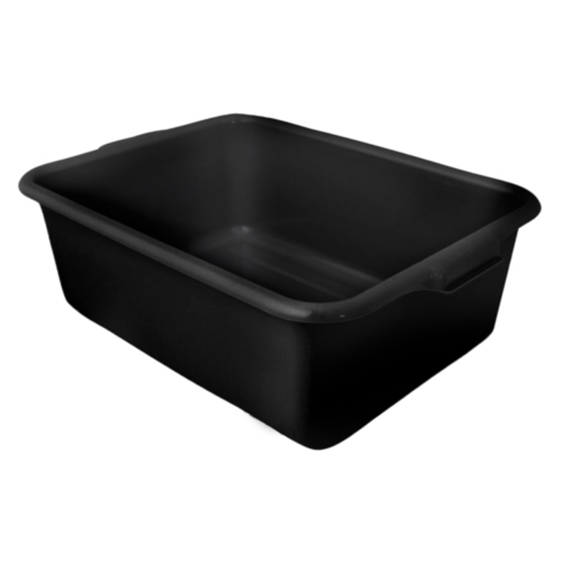 Omcan 80623 21.5″ x 15.5″ x 7″ Standard Polypropylene Black Bus Box heavy-duty commercial kitchen tub