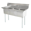 Three Compartment Stainless Steel Pot Sink Ideal For Professional Warewashing In Busy Kitchens