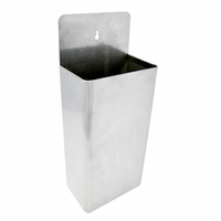 Alt Tag: Omcan 80849 Wall-Mount Bottle Cap Catcher, Large Capacity for Hundreds of Caps stainless wall-mount bottle cap collector bin