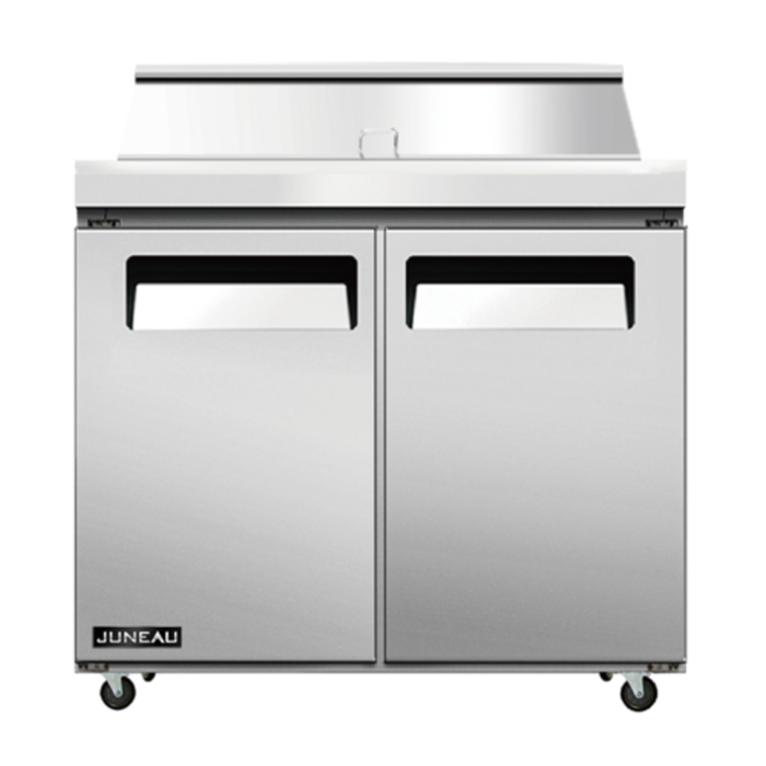 OMCAN 58006 Juneau 36.4" Two-Section Refrigerated Sandwich/Salad Prep Table
