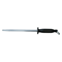 Omcan 13889 10" Econo Round Sharpening Steel with Black Handle