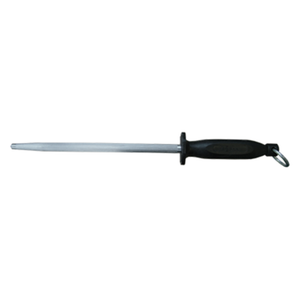 Omcan 13889 10" Econo Round Sharpening Steel with Black Handle