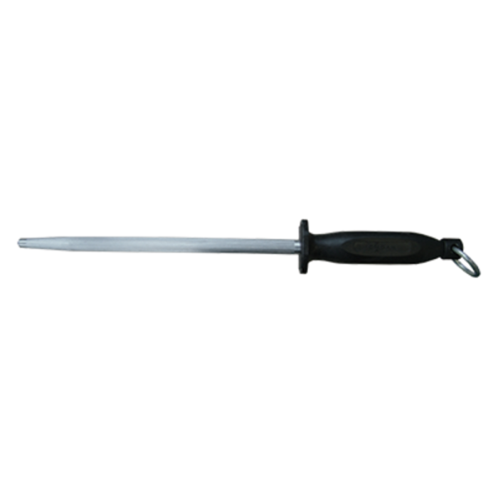 Omcan 13889 10" Econo Round Sharpening Steel with Black Handle