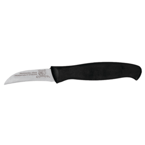 Alt Tag: Omcan 12475 Professional Stainless Steel Produce Knife 165mm Blade with black handle, commercial kitchen fruit and vegetable prep knife