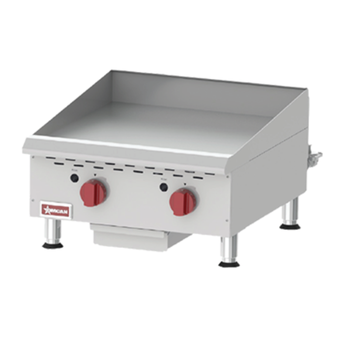 Omcan 43017 Countertop Gas Griddle 24"W x 20"D 60,000 BTU